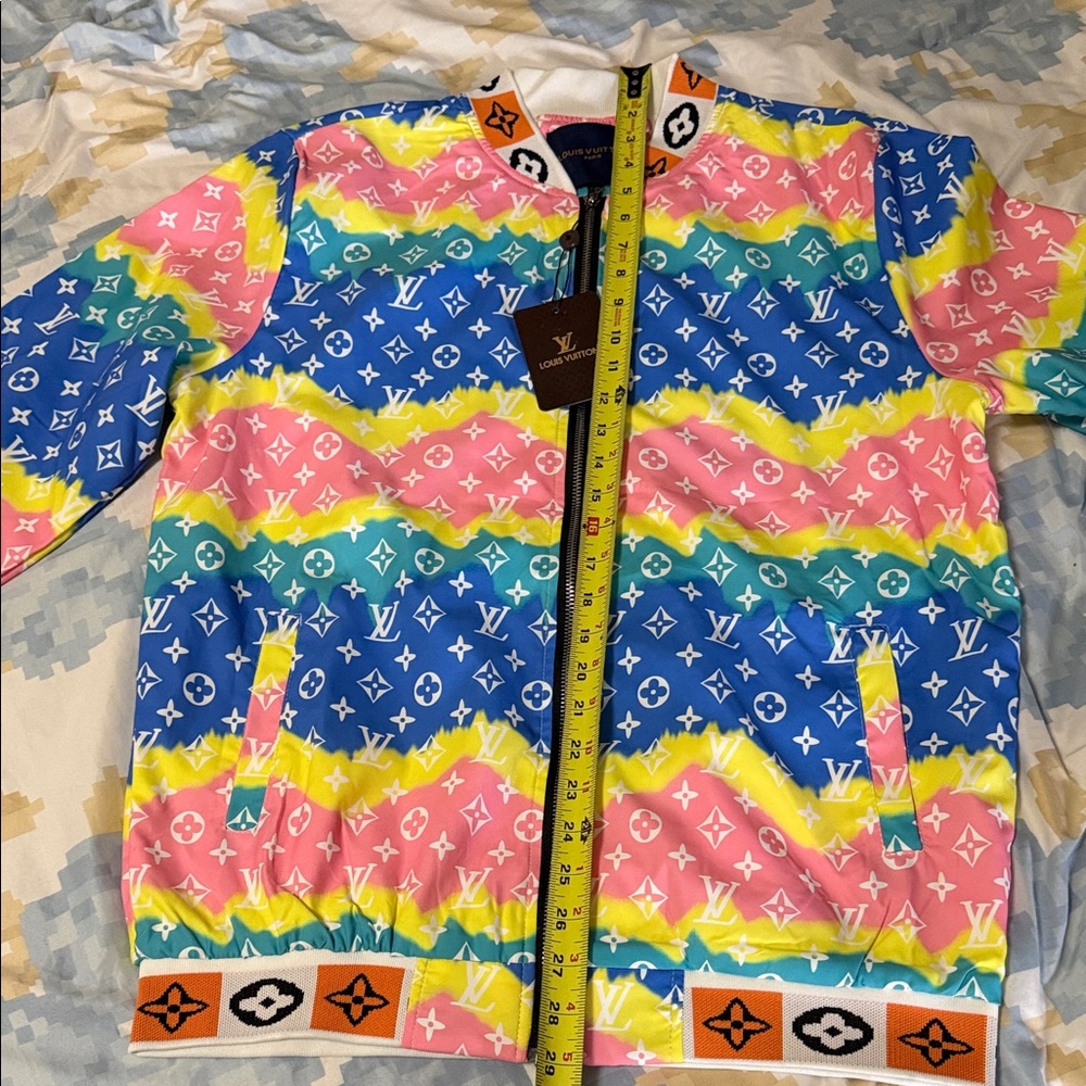 Louis Vuitton Rainbow Monogram Zip Jacket in Pink, Blue, Yellow, Teal - Picture 4 of 10